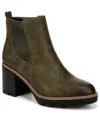 Naturalizer Madalynn-gore Lug Sole Booties In Moss Green Faux Leather