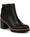 Naturalizer Madalynn-strap Water Resistant Lug Sole Booties In Black Faux Leather