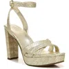 Naturalizer Mallory Ankle Strap Sandals Women's Shoes In Gold