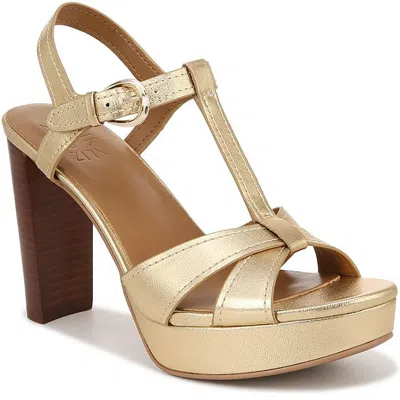 Naturalizer Marnie Womens Leather Ankle Strap Heels In Gold