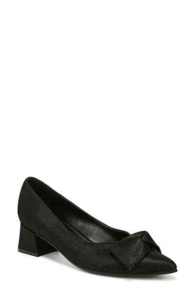 Naturalizer Mavis Bow Pointed Toe Pump In Black,metallic Suede