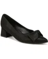 Naturalizer Mavis Bow Pointed Toe Pump In Black,metallic Suede