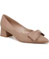 Naturalizer Mavis Bow Pointed Toe Pump In Taupe,metallic Suede