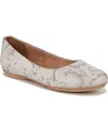 Naturalizer Maxwell Skimmer Flat In White Multi Snake Embossed Leather