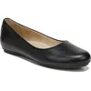 Naturalizer Maxwell Womens Comfort Insole Slip On Ballet Flats In Black Leather