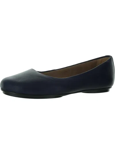 Naturalizer Maxwell Womens Faux Leather Round Toe Flats In Blue