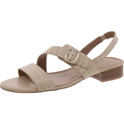 Naturalizer Meesha Womens Leather Open Toe Slingback Sandals In Beige