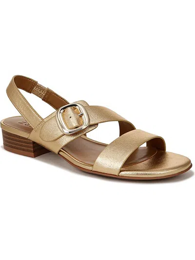 Naturalizer Meesha Slingback Sandals In Dark Gold Faux Leather