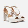 Naturalizer Melody Dress Sandal Women's White Peep Toe Block Heel Gal2051 In White
