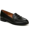 Naturalizer Milo-stud Womens Faux Leather Block Heel Loafers In Black Faux Leather