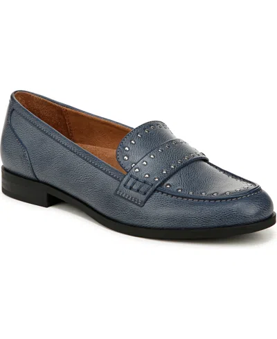 Naturalizer Milo-stud Loafers In Indigo Blue Faux Leather
