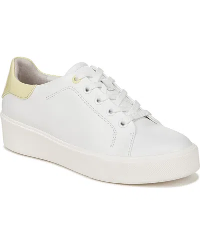 Naturalizer Morrison 2.0 Sneakers In White,pastel Lime Leather,faux Patent
