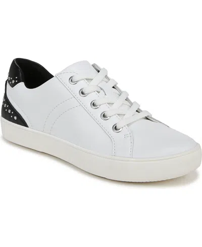 Naturalizer Morrison Studded Sneaker In White,black Leather