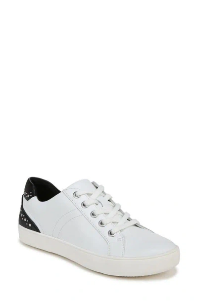 Naturalizer Morrison Studded Trainer In White / Black Leather