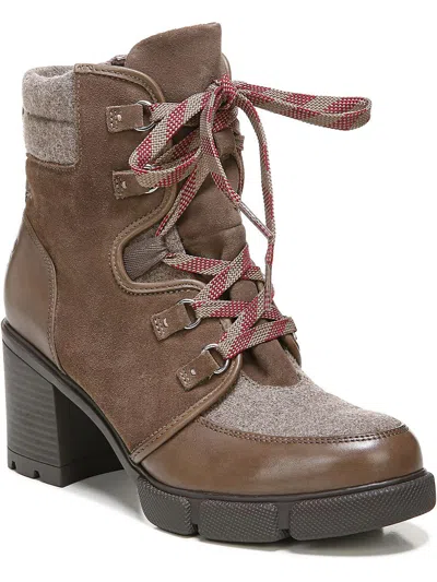Naturalizer Myla Womens Leather Combat & Lace-up Boots In Multi