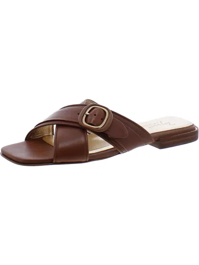 Naturalizer Naia Womens Leather Slip On Slide Sandals In Multi