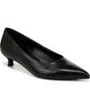 Naturalizer Natalia Womens Cushioned Footbed Pointed Toe Kitten Heels In Black Leather