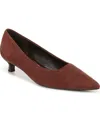 Naturalizer Natalia Pointed Toe Kitten Heel Pump In Cappuccino Suede