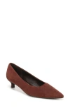 Naturalizer Natalia Pointed Toe Kitten Heel Pump In Cappuccino Suede
