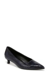 Naturalizer Natalia Kitten-heel Pointed Toe Pumps In Midnight Blue