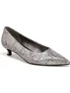 Naturalizer Natalia Kitten-heel Pointed Toe Pumps In Silver
