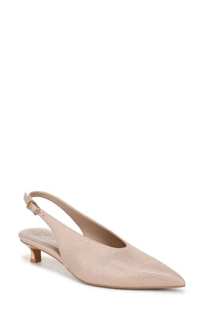 Naturalizer Nicolette Slingback Pointed Toe Kitten Heel Pump In Metallic Sand Beige