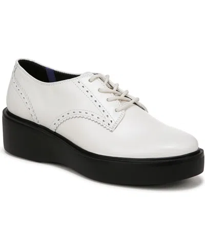 Naturalizer Obtain Platform Oxfords In Warm White Leather