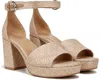 Naturalizer Pearlyn 3 Sandals Wheat Woven Leather Ankle Strap Rhs4345 In Multi
