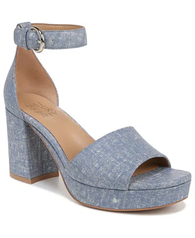 Naturalizer Pearlyn Platform Dress Sandals In Clear Sky Blue Suede