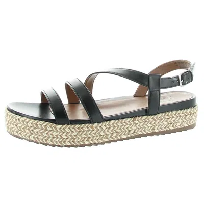 Naturalizer Peridot Womens Faux Leather Slingback Flatform Sandals In Black