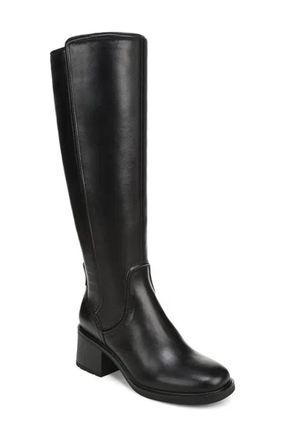 Naturalizer Phoenix Knee High Leather Boot In Black Leather Xw