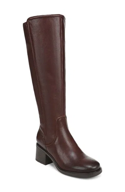 Naturalizer Phoenix Knee High Leather Boot In Dark Brown Leather
