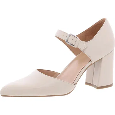 Naturalizer Pixie Womens Faux Leather Pointed Toe D'orsay Heels In White