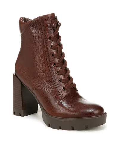 Naturalizer Prewitt Lace-up Platform Bootie In Amber Brown