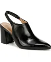 Naturalizer Prompt Womens Block Heel Faux Leather Slingback Heels In Black Faux Leather