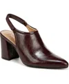Naturalizer Prompt Womens Block Heel Faux Leather Slingback Heels In Merlot Wine Faux Leather