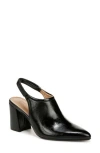 Naturalizer Prompt Womens Block Heel Faux Leather Slingback Heels In Black