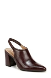 Naturalizer Prompt Womens Block Heel Faux Leather Slingback Heels In Merlot Wine