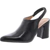 Naturalizer Prompt Womens Block Heel Faux Leather Slingback Heels In Black