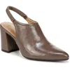 Naturalizer Prompt Womens Block Heel Faux Leather Slingback Heels In Grey