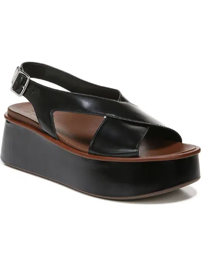 Naturalizer Prosper Womens Leather Slingback Platform Sandals In Black