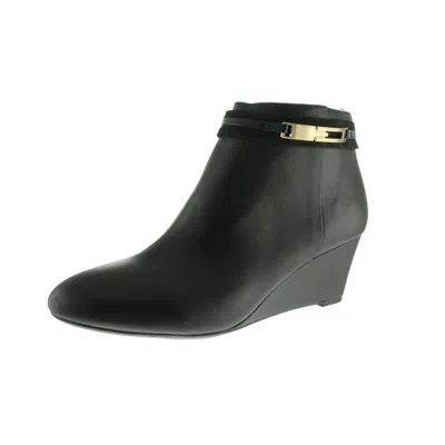 Naturalizer Quimby Womens Leather Wedge Booties In Black