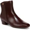 Naturalizer Raffee Womens Zipper Leather Booties In Wine
