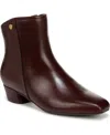Naturalizer Raffee Womens Zipper Leather Booties In Wine Leather
