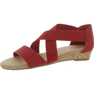 Naturalizer Reflex Womens Faux Suede Open Toe Wedge Sandals In Animal Print