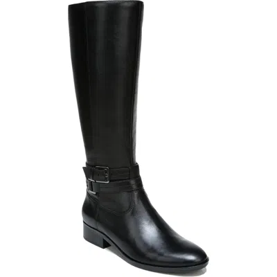 Naturalizer Reid Womens Wide Calf Leather Knee-high Boots In Black