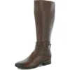 Naturalizer Reid Womens Leather Block Heel Knee-high Boots In Brown