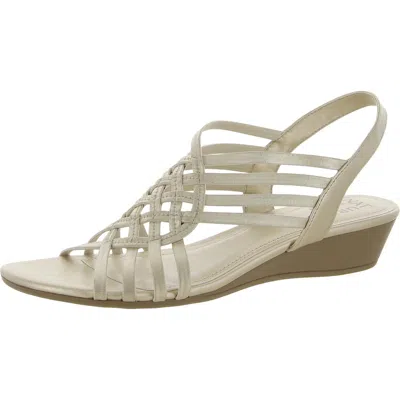 Naturalizer Remix Womens Comfort Insole Faux Leather Wedge Sandals In Neutral