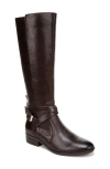 Naturalizer Women's Rena 2 Narrow Calf Knee High Block Heel Riding Boots In Dark Brown
