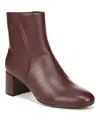 Naturalizer River Boots Women's Red Leather Side Zip Block Heel Bootie Jobb1746 In Red
